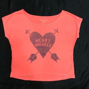 💘 American Eagle Heartbreaker Coral Crop Top 💘